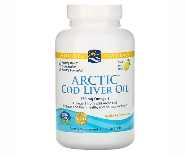 Олія печінки арктичної тріски Nordic Naturals (Arctic cod liver oil) 1000 мг  зі смаком лимона