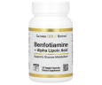 Бенфотиамин с альфа-липоевой кислотой California Gold Nutrition (Benfotiamine+Alpha lipoic acid) 300 мг/150 мг 