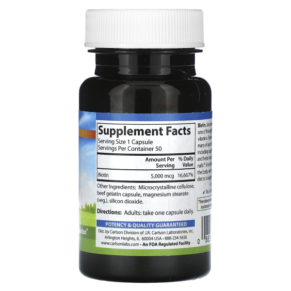 Биотин Carlson Labs (Biotin) 5000 мкг 