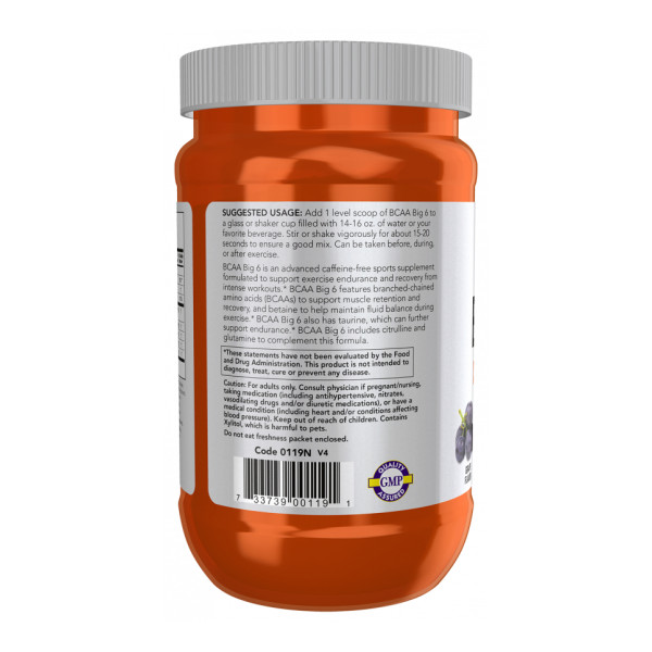 Аминокислоты BCAA Big 6 Now Foods 600 г