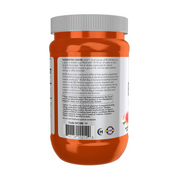 Аминокислоты BCAA Big 6 Now Foods 600 г