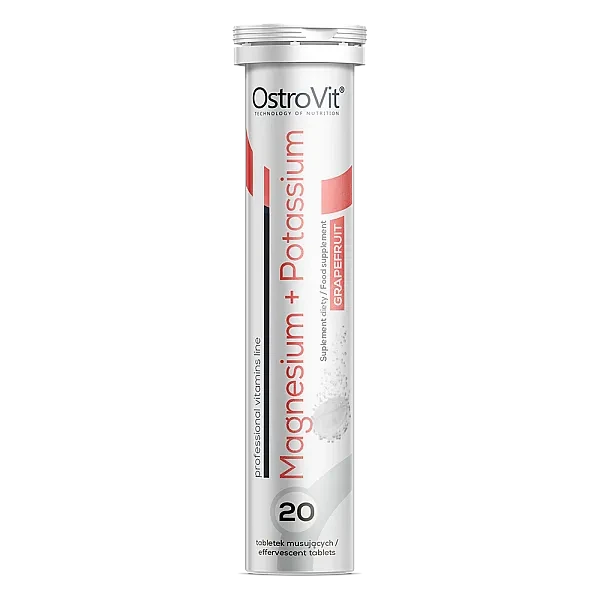 Магній та калій Ostrovit (Magnesium+Potassium) 20 шипучих таблеток з грейпфрутовим смаком