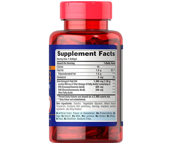 Омега-3 риб'ячий жир Puritan's Pride (Triple Strength Omega-3 Fish Oil) 1360 мг 