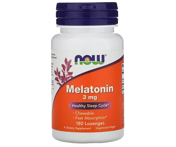 Мелатонін NOW Foods  (Melatonin) зі смаком м'яти 3 мг 