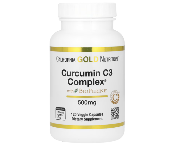 Куркумін С3 комплекс із біоперином California Gold Nutrition (Curcumin C3 Complex with BioPerine) 500 мг 120 капсул
