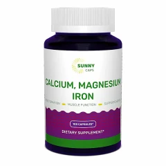 Кальцій, магній та залізо Sunny Caps  (Calcium, Magnesium and Iron Powerful) 100 капсул