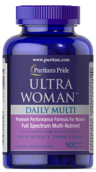 Мультивітаміни для жінок ультра Puritan's Pride  (Woman Daily Multi Timed) 90 капсул