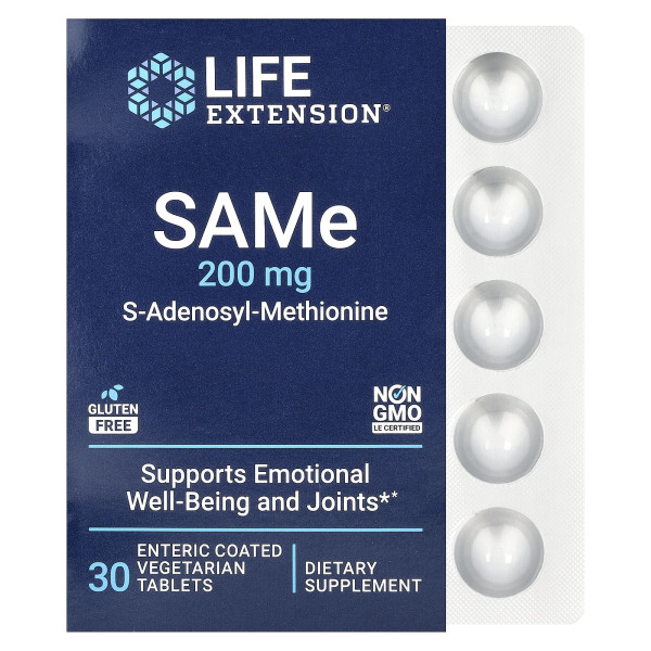 SAM-e Life Extension (S-Adenosyl-L-Methionine) 200 мг 30 таблеток