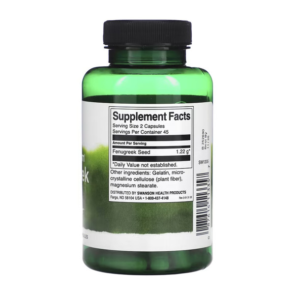 Пажитник семена Swanson (Fenugreek Seed) 610 мг 90 капсул
