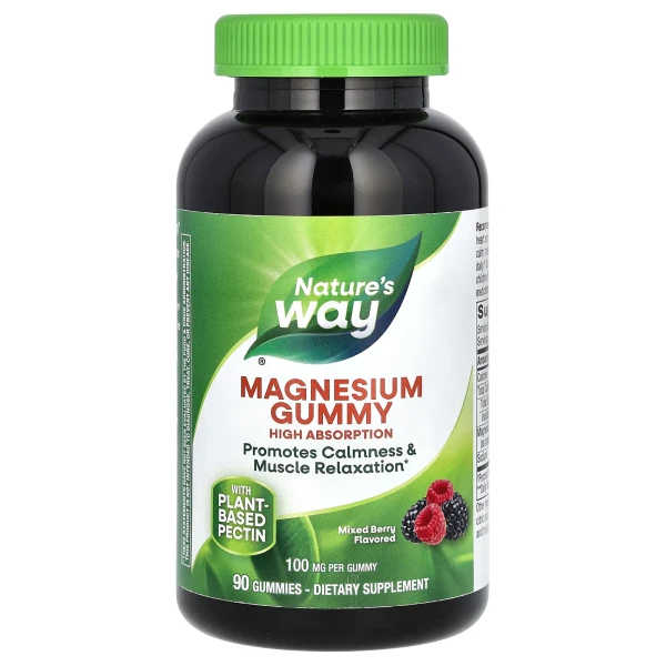 Магній цитрат Nature's Way (Magnesium Gummy) 100 мг 90 жувальних цукерок зі смаком ягід