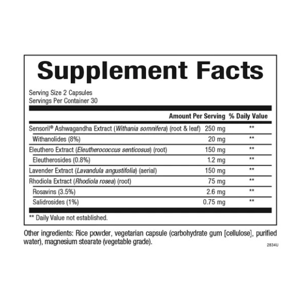 Средство для спокойной работы надпочечников Natural Factors (Stress-Relax Adrenal serenity) 60 капсул