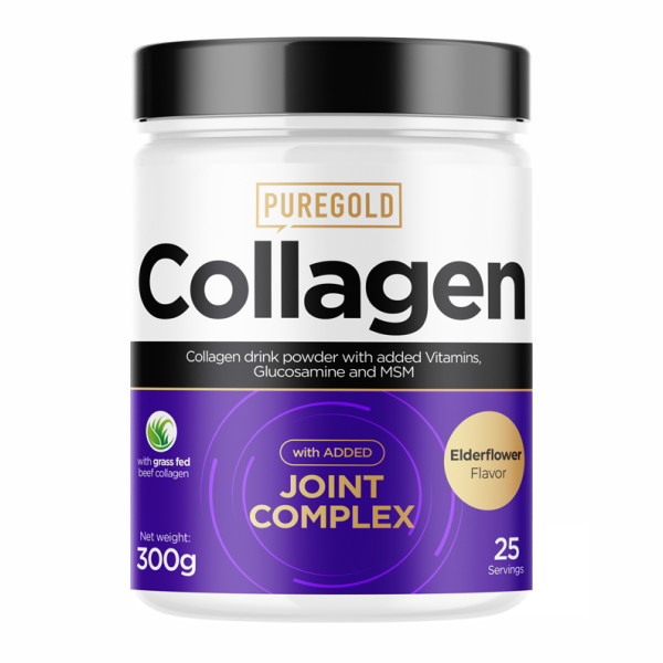 Коллаген с глюкозамином, МСМ и хондроитином Pure Gold Collagen Joint Complex - 300 г со вкусом бузины- 
