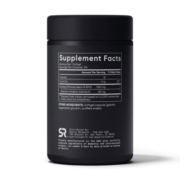 Примула вечерняя Sports Research Evening Primrose Oil 1300 мг 120 капсул