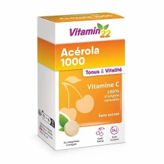 Ацерола 1000 Вітамін С натуральний Vitamin’22  (Acerola 1000) 24 таблетки
