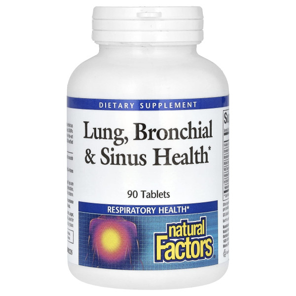 Здоровье дыхательных путей Natural Factors (Lung, Bronchial & Sinus Health) 90 таблеток