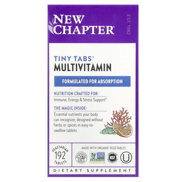 Полный органический мультивитаминный комплекс New Chapter (Multivitamin Tiny Tabs) 192 таблетки