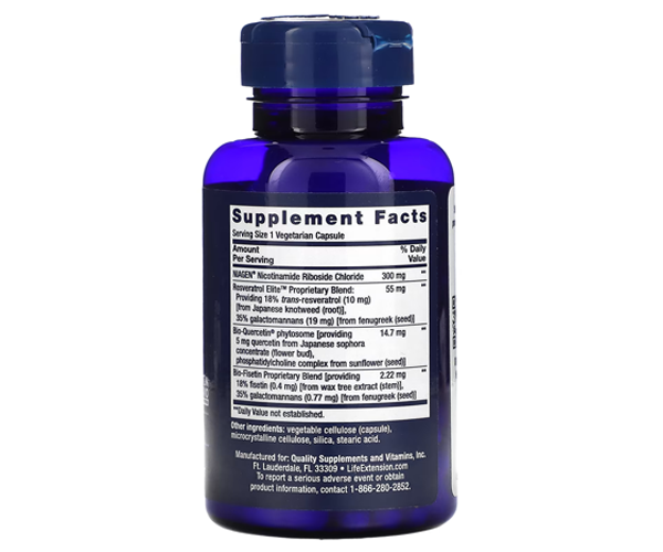 Никотинамид рибозид Life Extension (Optimized NAD+ Cell Regenerator Nicotinamide Riboside) 30 капсул