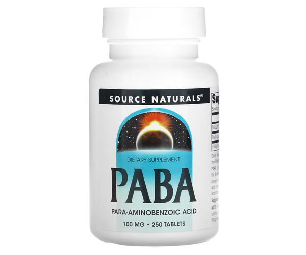 ПАБК (пара-аминобензойная кислота) Source Naturals (PABA) 100 мг 250 таблеток