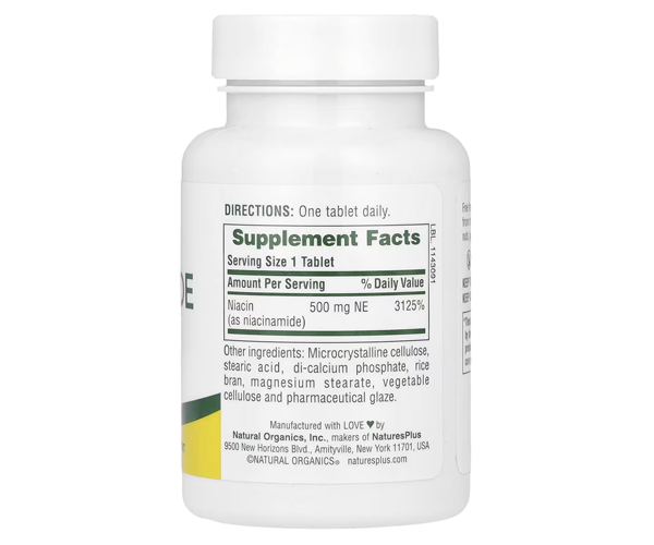 Ніацинамід Natures Plus (Niacinamide) 500 мг 90 таблеток