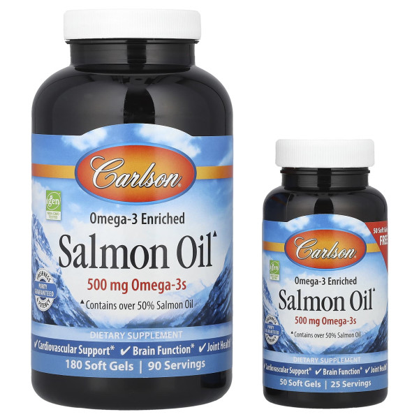 Масло лосося Carlson Labs (Salmon Oil) 500 мг 