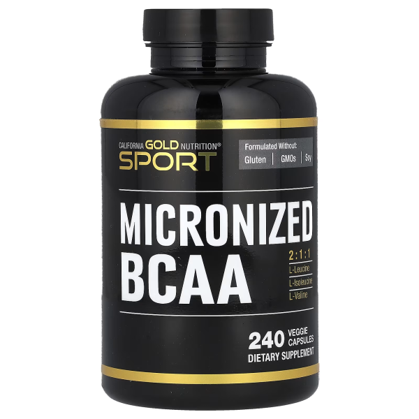 Мікронізовані ВСАА California Gold Nutrition (BCAA Micronized) 240 капсул