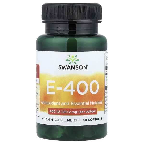 Витамин E Swanson E-400 180,2 мг (400 МЕ) 60 капсул
