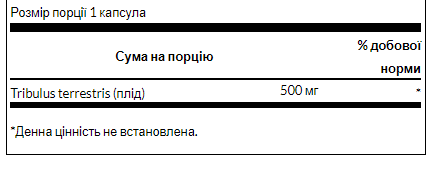 Трибулус полного спектра Swanson (Full Spectrum Tribulus Fruit) 500 мг 90 капсул