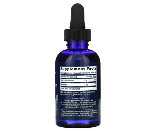 Мелатонін рідкий швидкого вивільнення Life Extension (Fast Acting Liquid Melatonin) 3 мг 59 мл