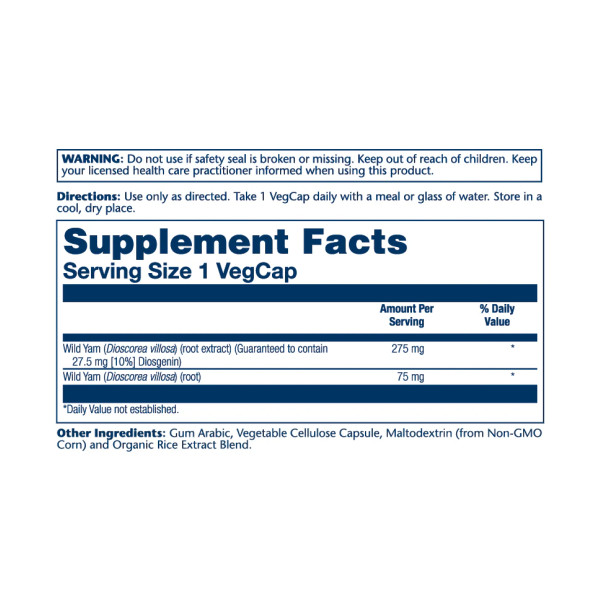 Дикий ямс Solaray (Wild Yam Root Extract) 275mg 60 капсул