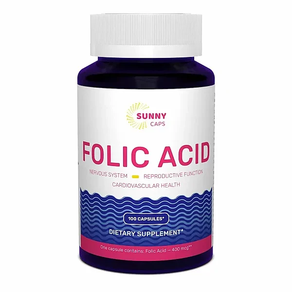 Фолиевая кислота Sunny Caps (Folic Acid Powerful) 400 мкг 100 капсул
