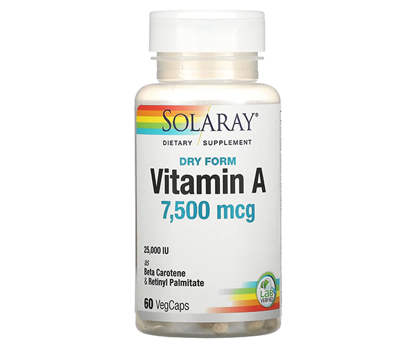 Вітамін А Solaray (Dry Vitamin A) 25000 МО 60 капсул