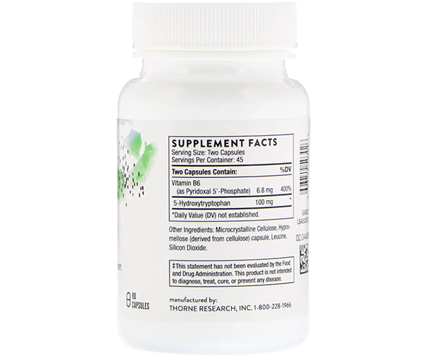 5-HTP Thorne Research (5-Гидрокситриптофан) 50 мг 90 капсул