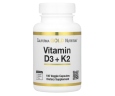 Вітаміни Д3 та К2 California Gold Nutrition (Vitamin D3+K2) 5000 МО/120 мкг 