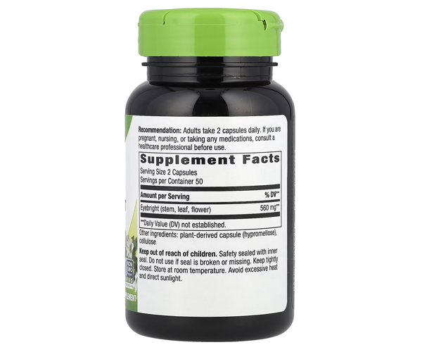 Очанка для глаз Nature's Way (Eyebright Herb) 560 мг 100 капсул