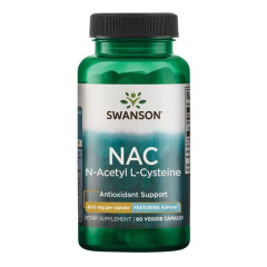N-Ацетил L-Цистеїн 600 мг 60 капсул Swanson (N-Acetyl L-Cysteine 600 mg - 60 caps)