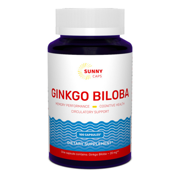 Гінкго Білоба Sunny Caps (Ginkgo Biloba) 20 мг 100 капсул