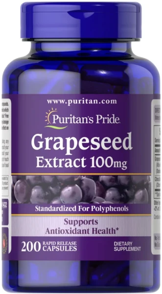 Екстракт виноградної кісточки Puritan's Pride (Grapeseed Extract) 100 мг 200 капсул