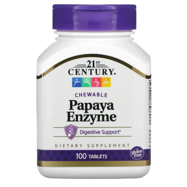 Ферменти папайї 21st Century (Papaya Enzyme) 100 таблеток