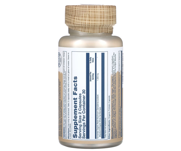Ферментированный гриб рейши Solaray (Fermented Reishi) 1000 мг 60 капсул 