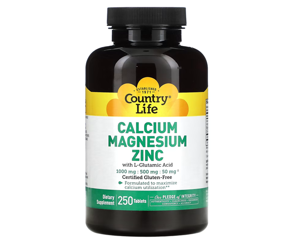 Кальцій Магній Цинк Country Life (Calcium Magnesium Zinc) 250 таблеток