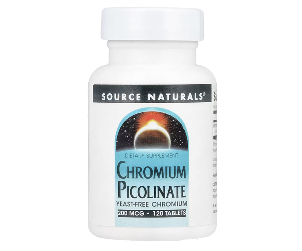 Піколінат хрому без дріжджів Source Naturals  (Chromium picolinate) 200 мкг 