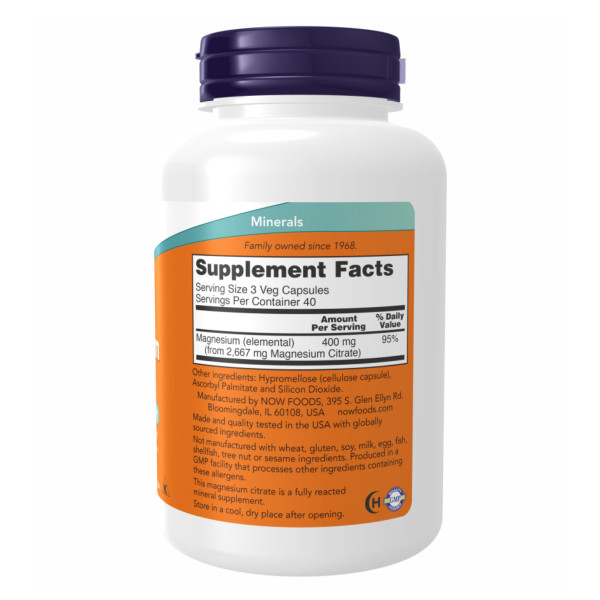 Цитрат магния Now Foods (Magnesium Citrate) 133 мг 240 капсул