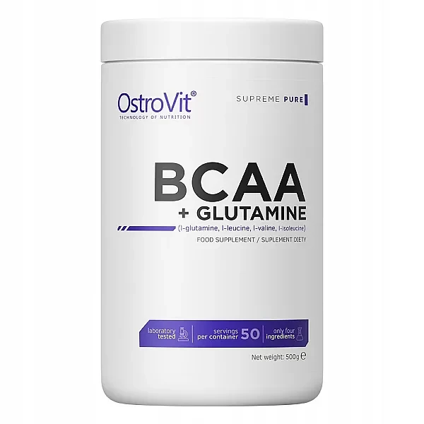 ВСАА + Глютамін Ostrovit  (BCAA + Glutamine) 500 г з натуральним смаком