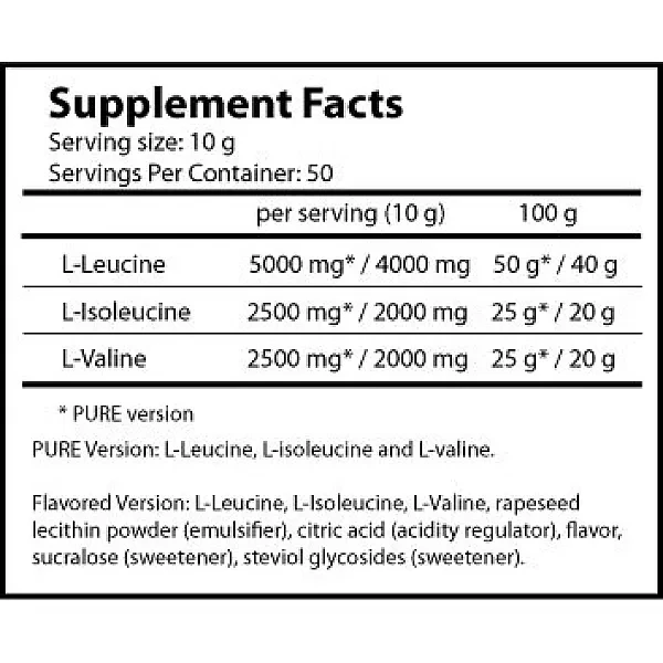 ВСАА + Глютамін Ostrovit  (BCAA + Glutamine) 500 г з натуральним смаком