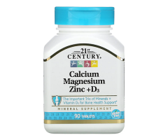 Кальцій магній цинк та вітамін Д3 21st Century (Calcium Magnesium Zinc+D3) 90 таблеток