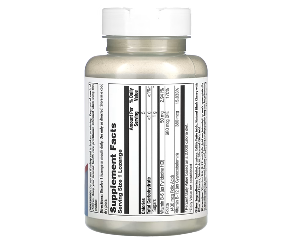 Витамины B-6 B-12 фолиевая кислота KAL (B-6 B-12 Folic Acid) 50 мг/400 мкг/400 мкг 60 леденцов со вкусом ягод