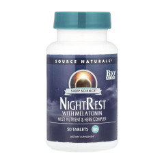 Добавка для сну з мелатоніном Source Naturals Sleep Science® NightRest™ with Melatonin 50 таблеток