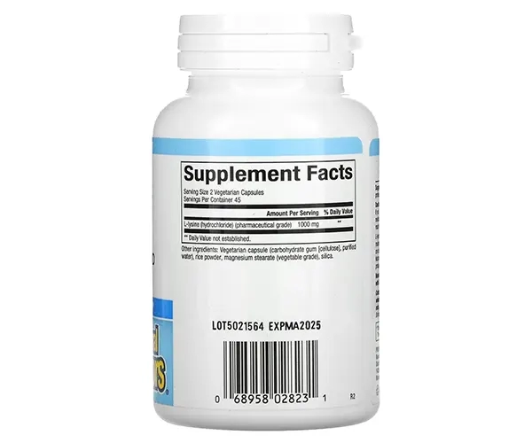 L-лизин L-Lysine Natural Factors 500 мг, 90 вегетарианских капсул 