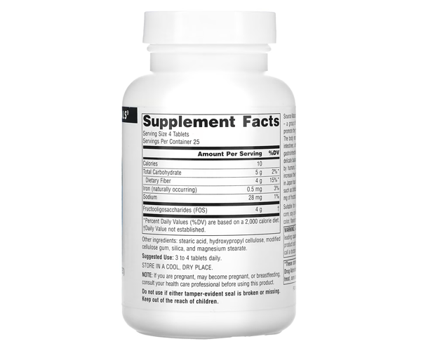 Фруктоолигосахариды Source Naturals (FOS) 1000 мг 100 таблеток