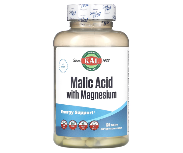 Яблучна кислота з магнієм KAL  (Malic Acid with Magnesium) 120 таблеток